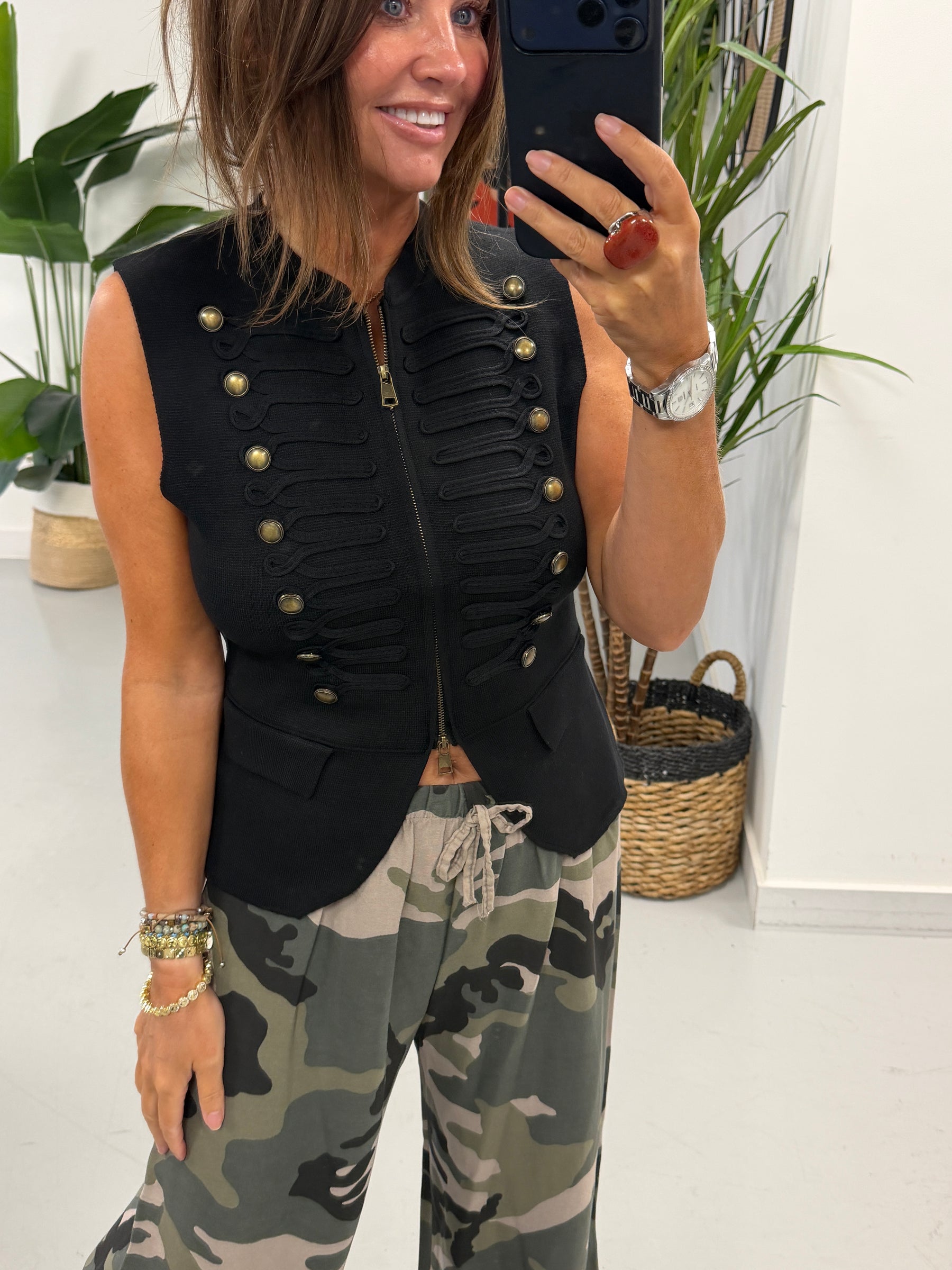 Knitted Waistcoat - Black