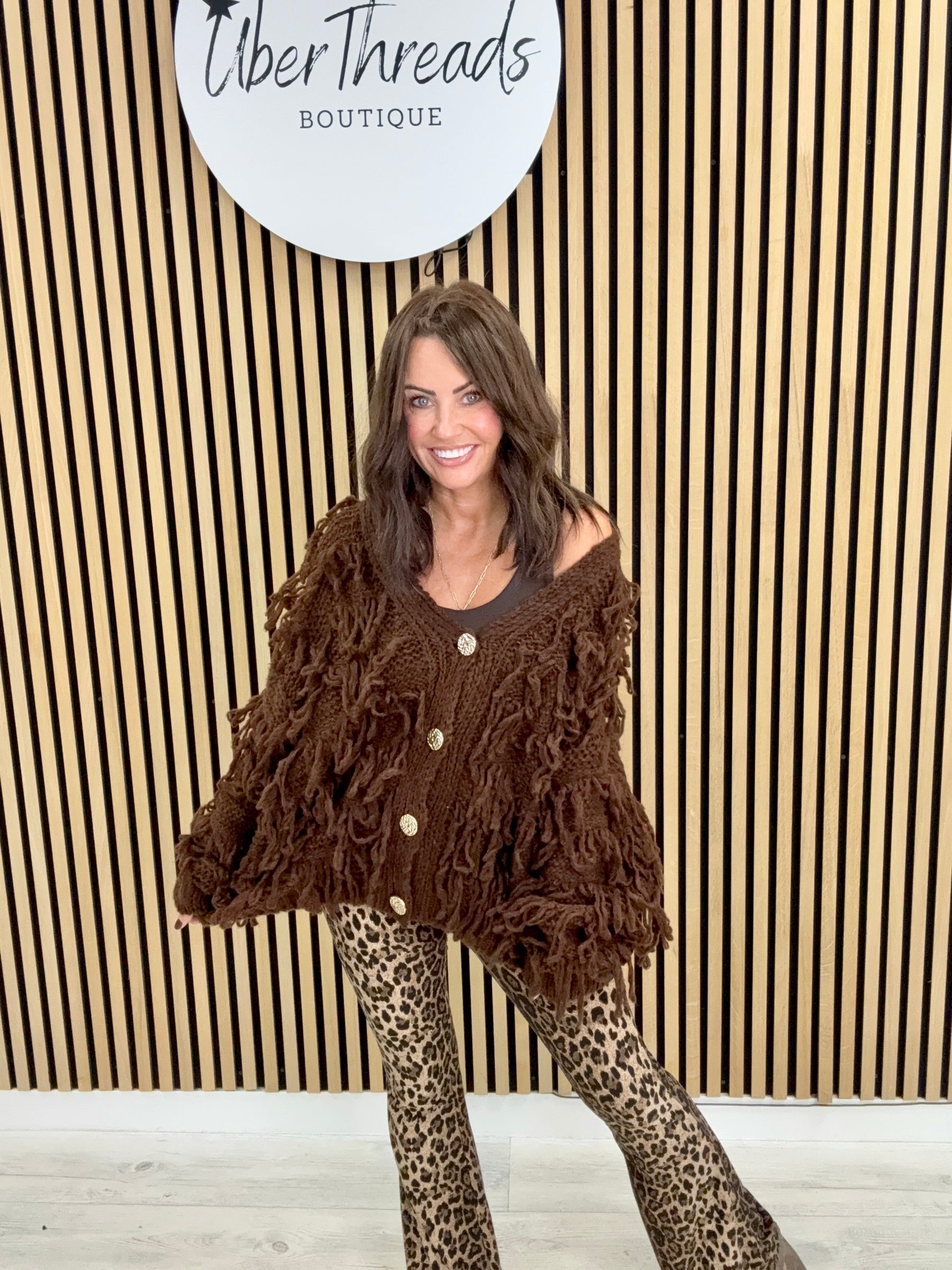The Shaggy Cardigan - Chocolate