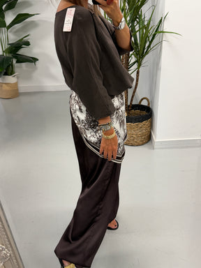 Scarf Balloon Trousers - Chocolate