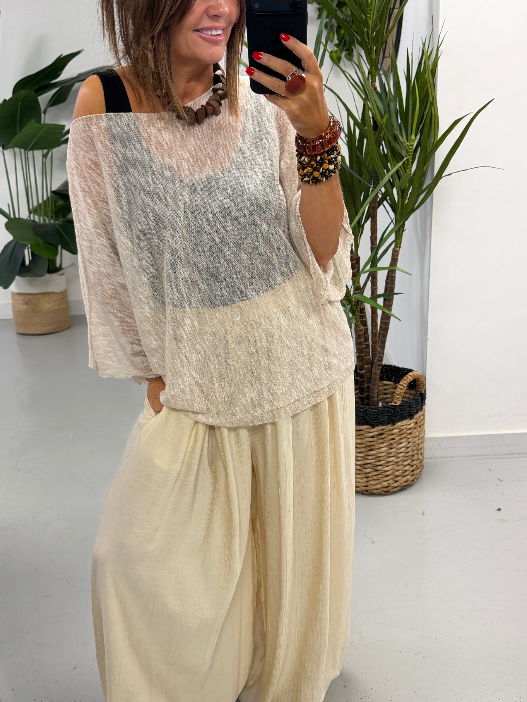 The Rae Summer Lightweight Layering Knit - Cream