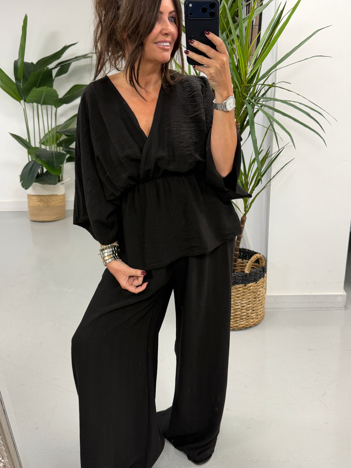 Madison Cross Over Co Ord - Black