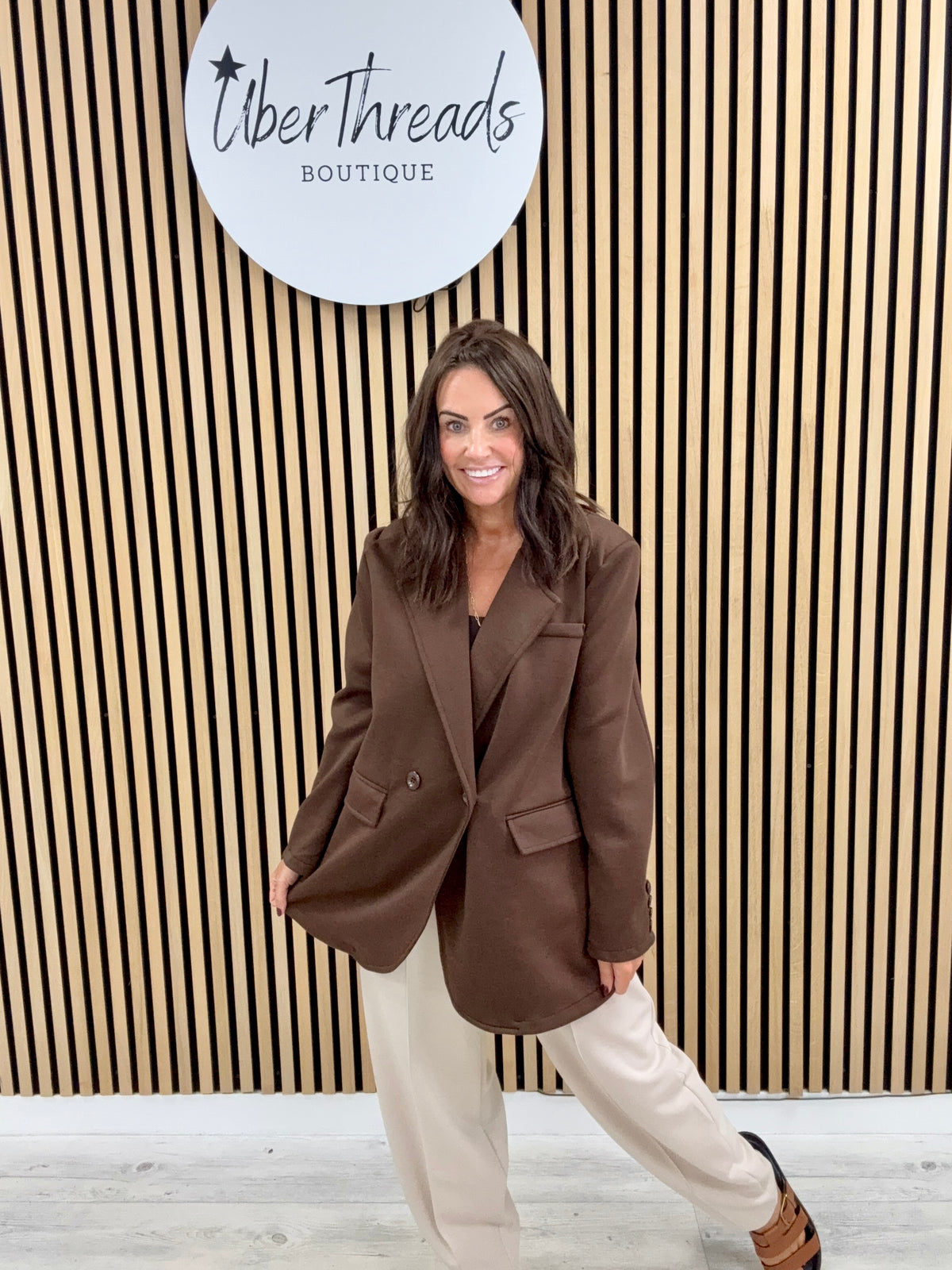 Molly Scuba Blazer  - Chocolate