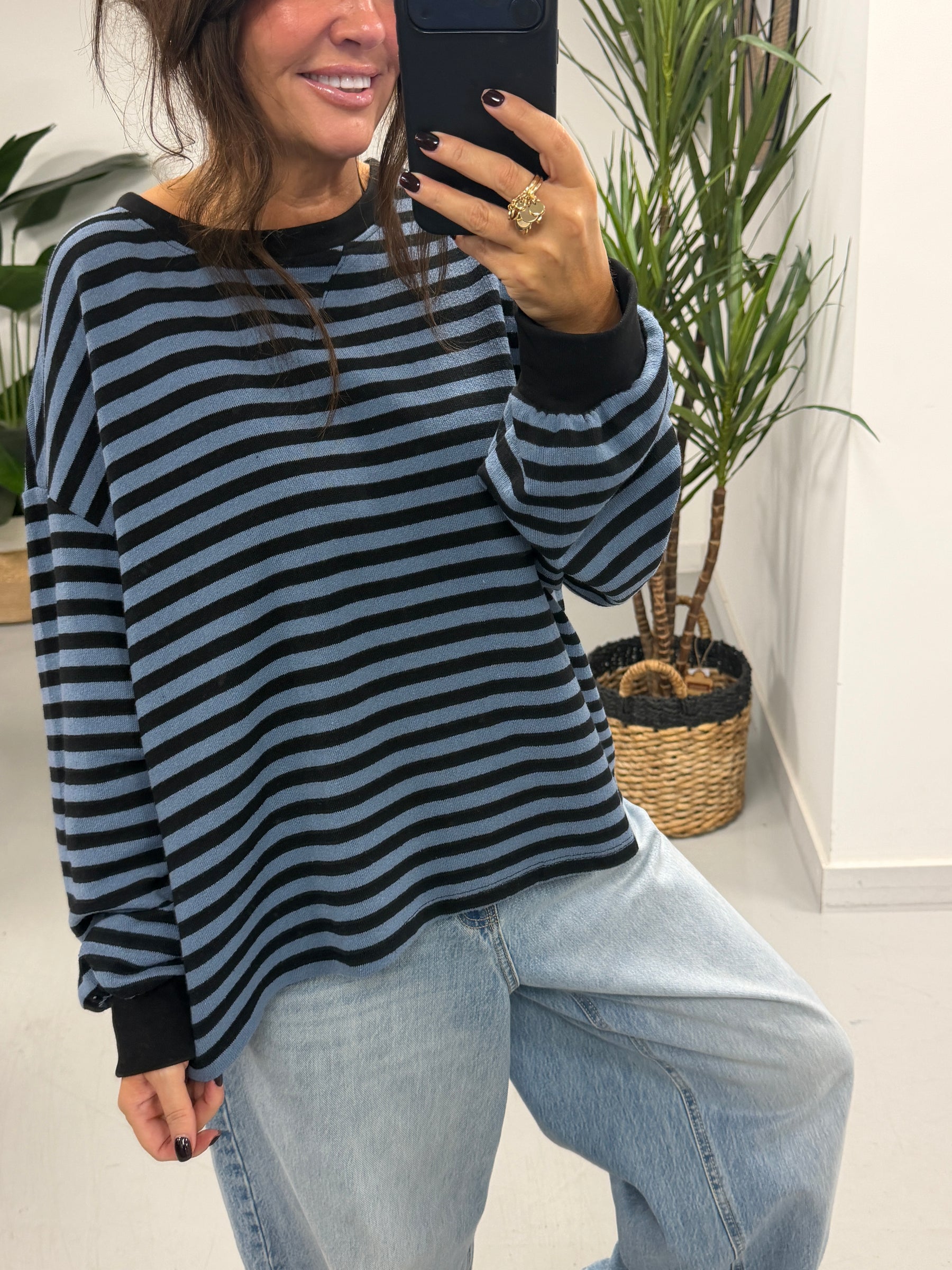 The Weekend Chill Cuff Stripe - Light/Dark Blue  (Special Buy No Return) Size 10 - 14