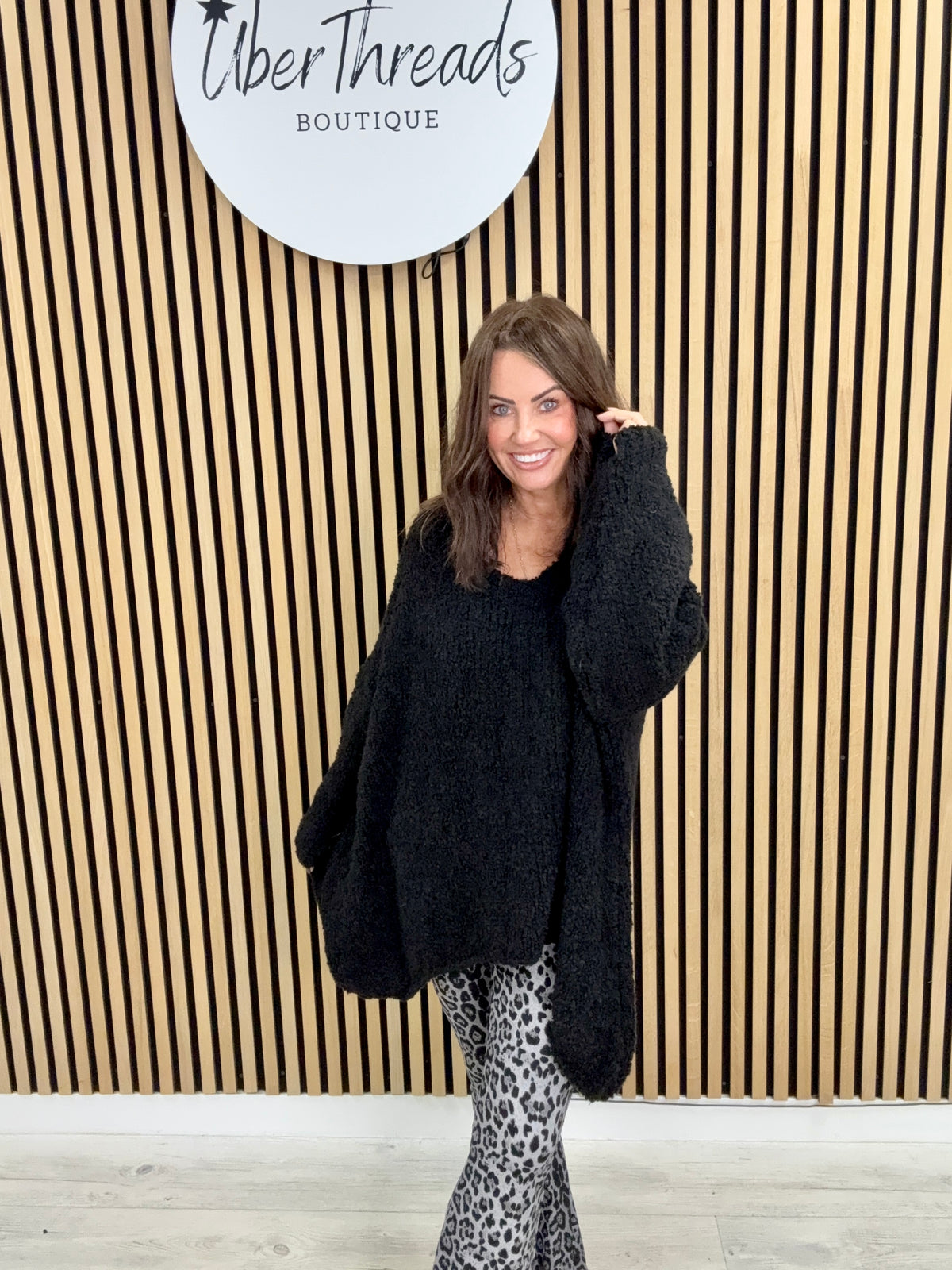 Popcorn Grunge Knit - Black