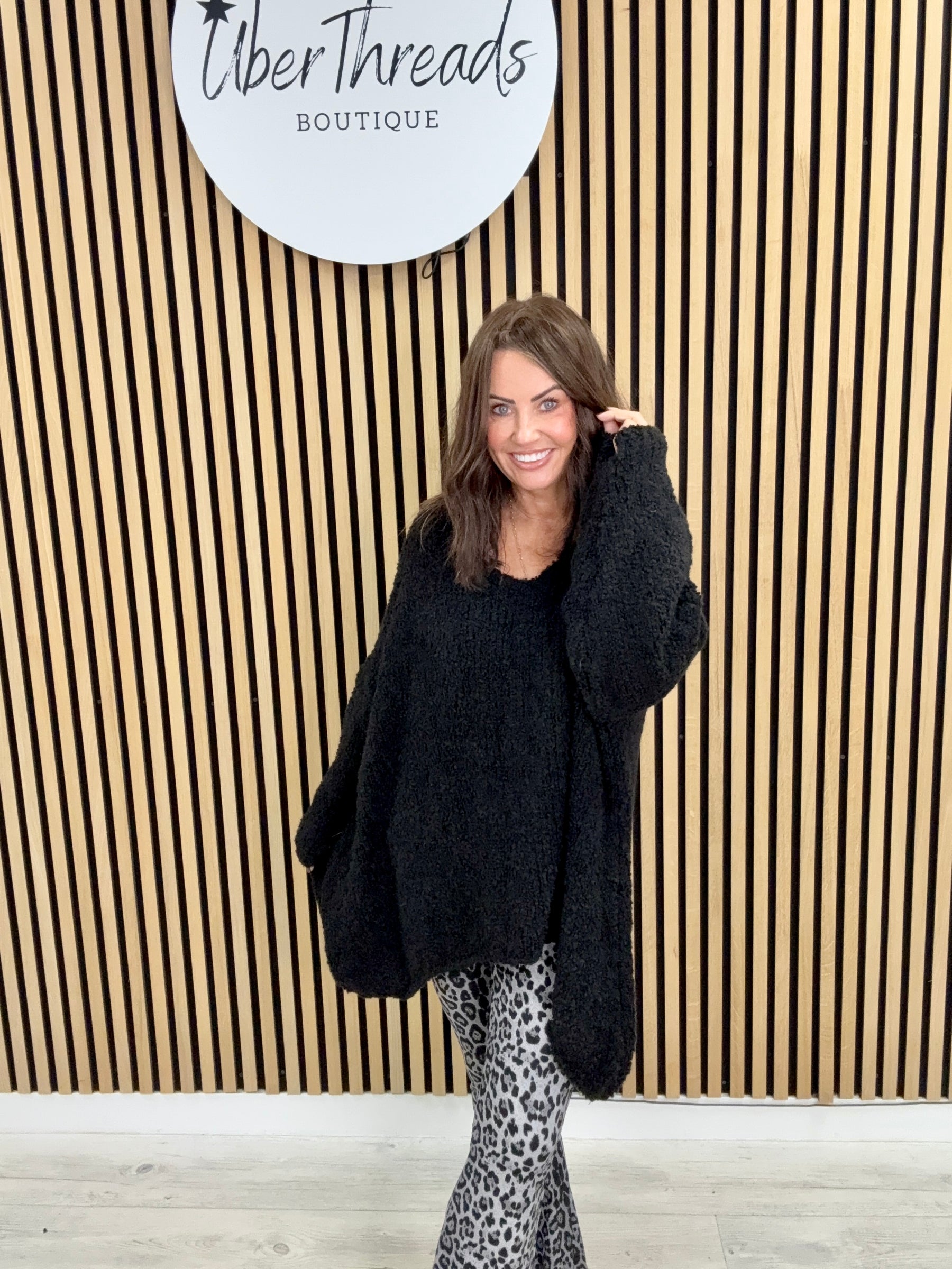 Popcorn Grunge Knit - Black