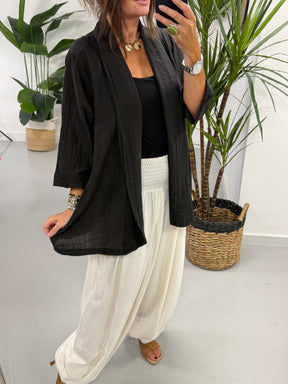 Crinkle Blazer - Black
