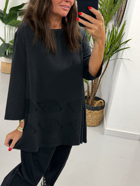 I.D Asymmetric Jersey Tunic - Black
