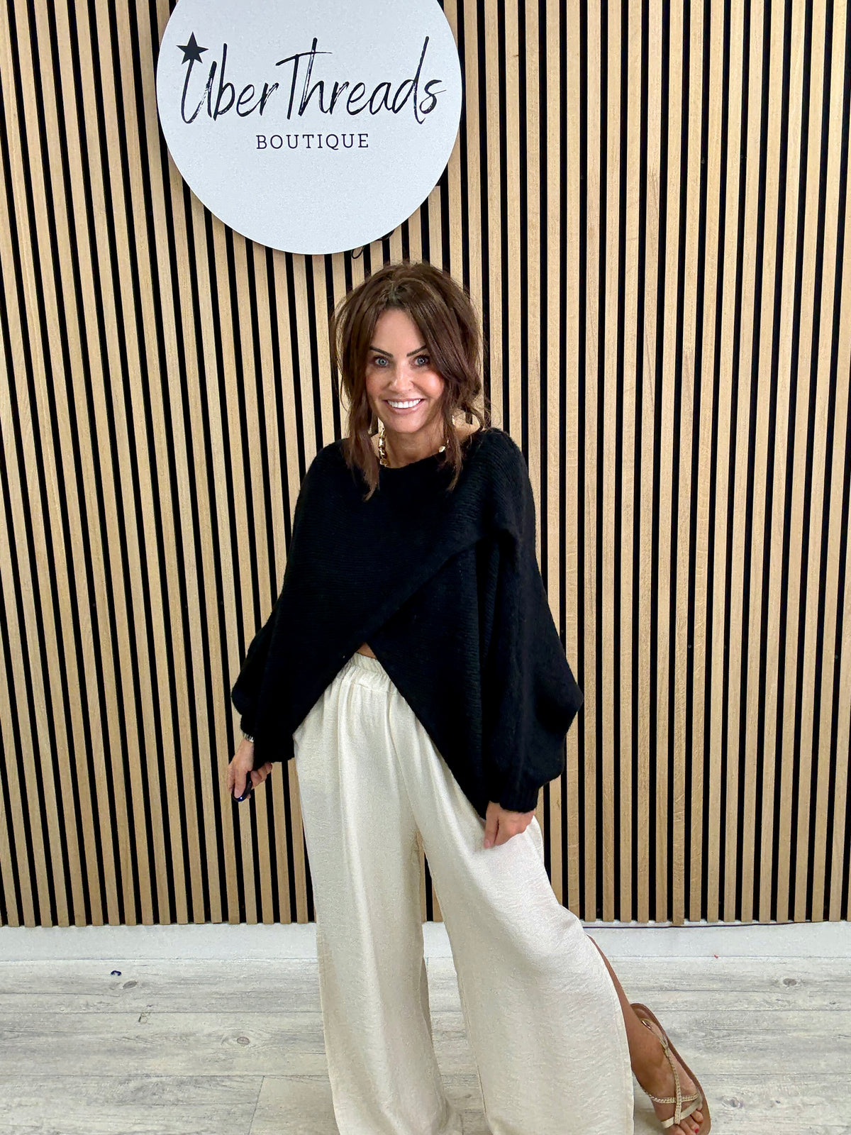 Thats A Wrap Cosy Knit - Black