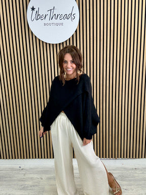 Thats A Wrap Cosy Knit - Black