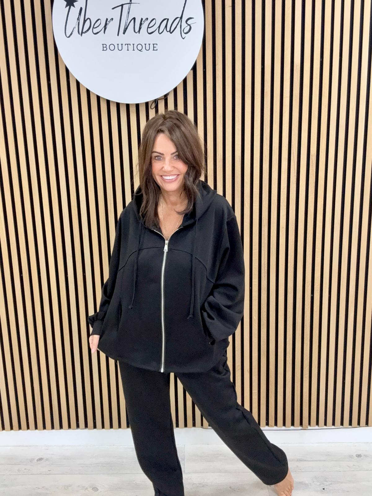 The Dalton Scuba Zip Hooded Tracksuit - Black