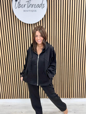 The Dalton Scuba Zip Hooded Tracksuit - Black
