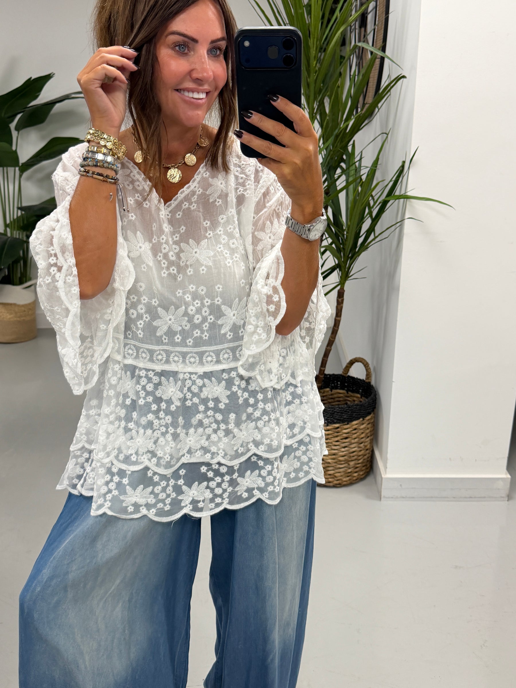 Seville Lace Tunic - White