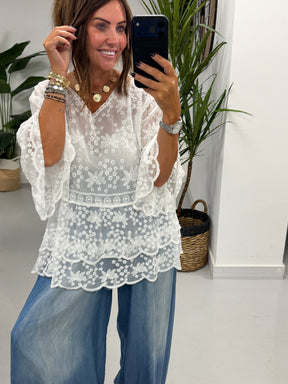 Seville Lace Tunic - White
