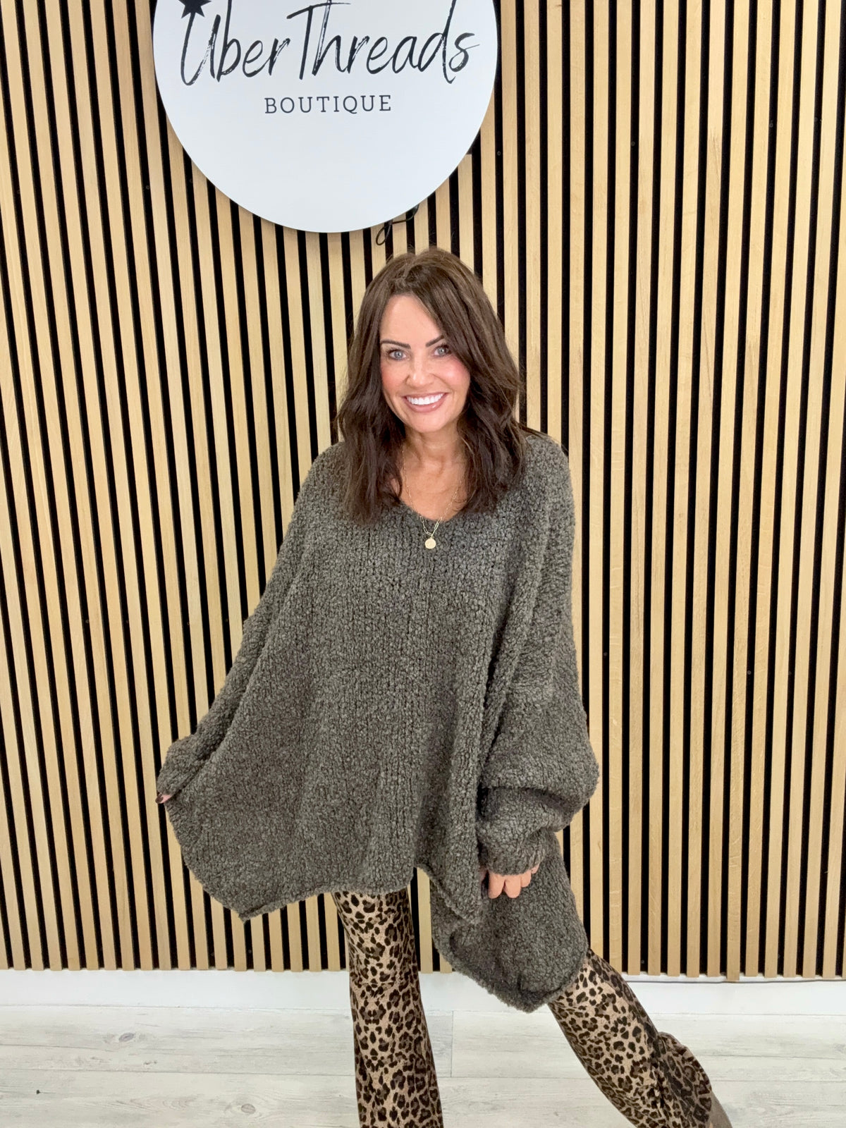 Popcorn Grunge Knit - Pebble