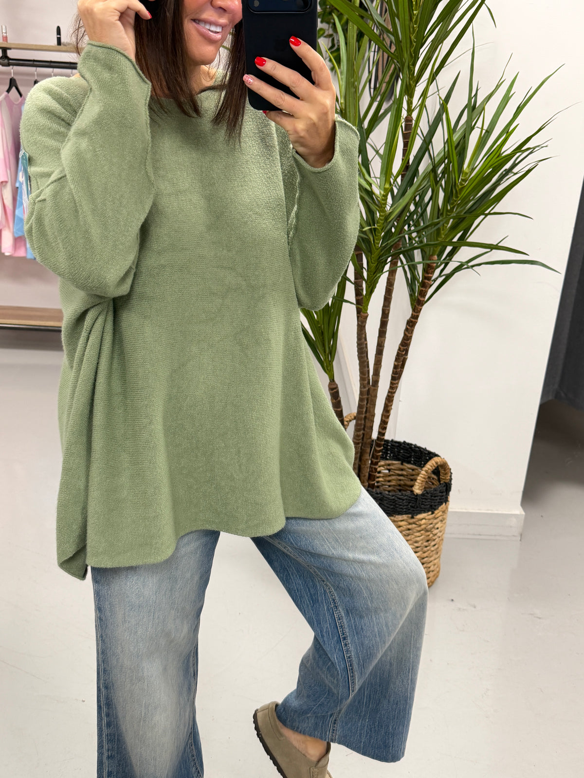 The Chelsea Round Neck Knit - Sage Green