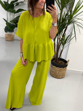 The Hallie Peplum Two Piece - Pistachio
