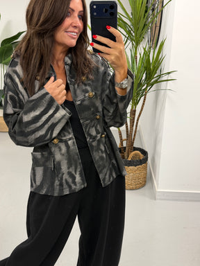 The Needlecord Military Jacket - Black/Grey