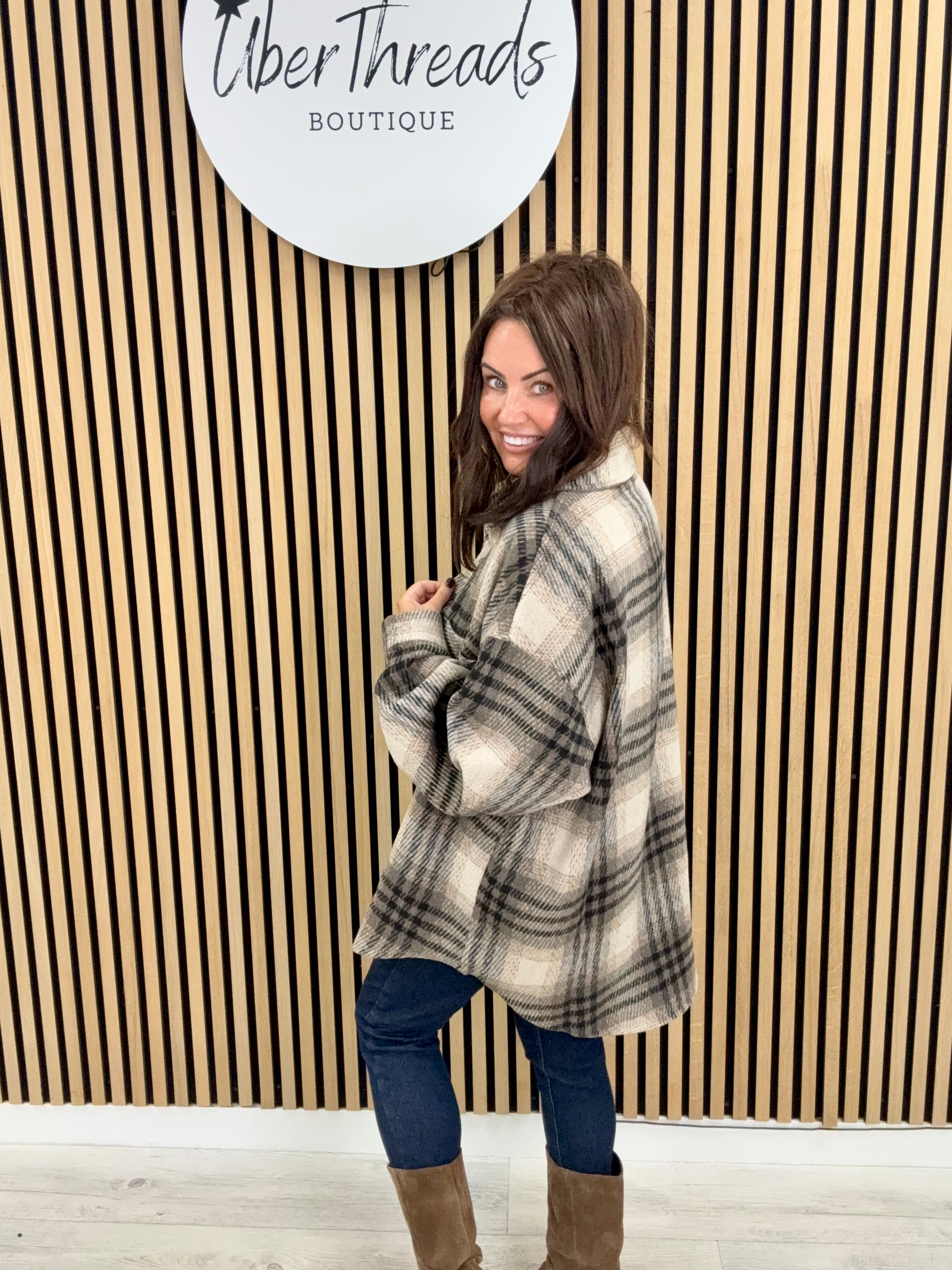 The Autumn Shacket - Mocha/Cream