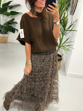 The Carrie Tiered Tulle Skirt - Animal (Size 10-20)