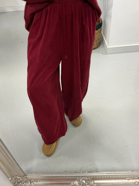 The Barrel Needlecord Joggers - Wine (Size 10-18)