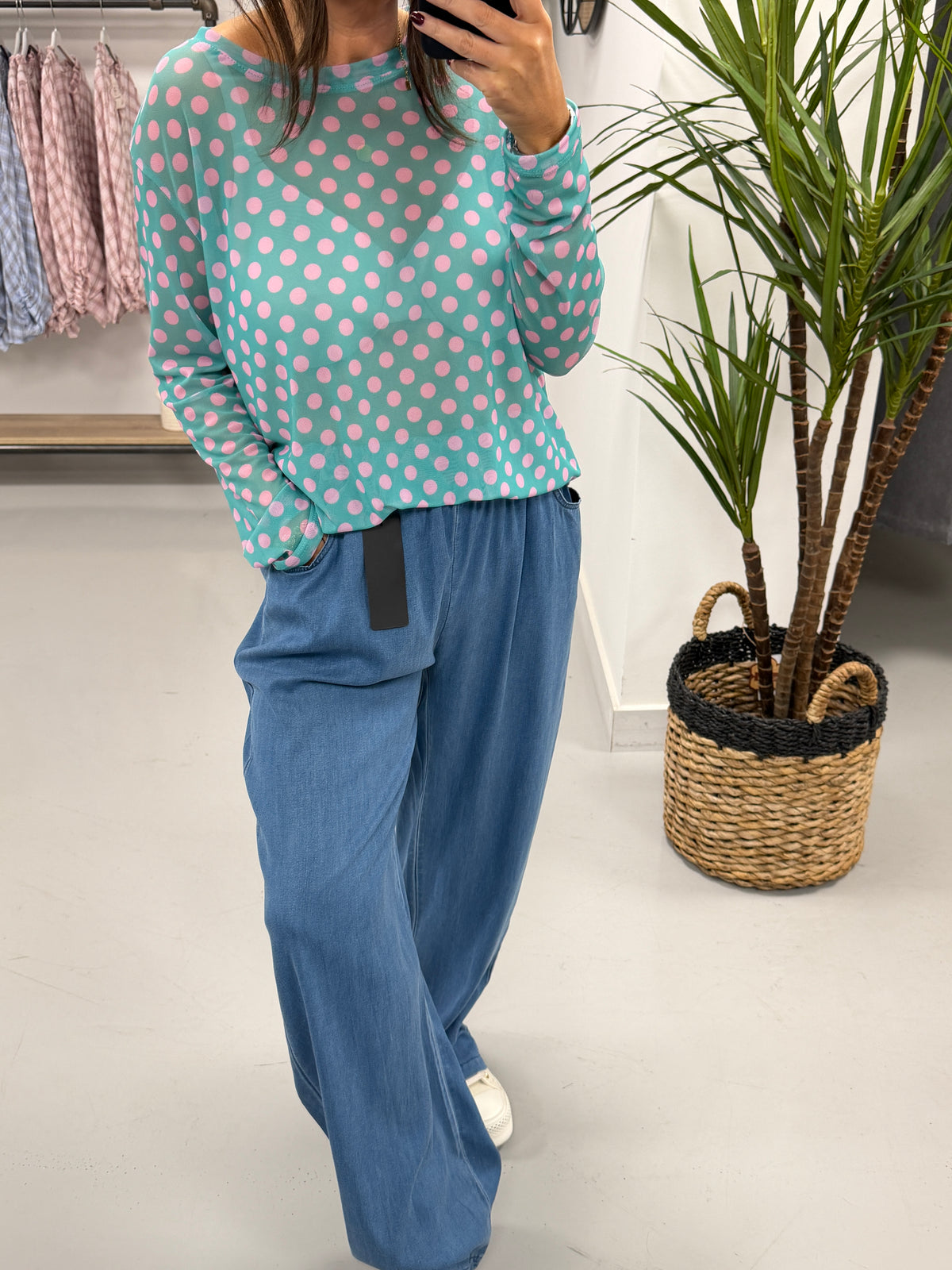 Relaxed Vibe Denim Look Trouser - Blue