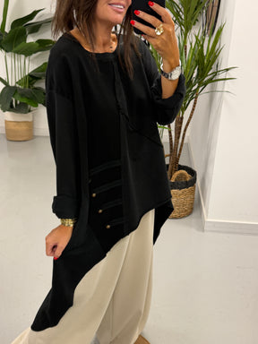 Mixed Military High Low-  Black