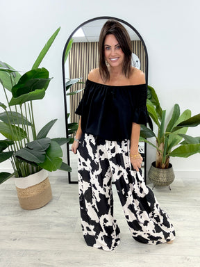 The Highland Wide Leg Palazzo - Black