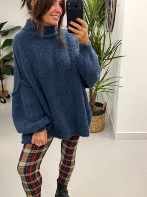 The Rustic Soft Knit - Denim Blue