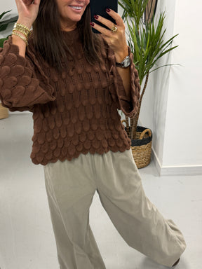Soft Touch Tear Drop Knit - Chocolate (Size 8 - 16)