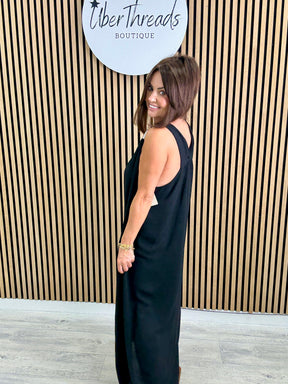 The Spring Shoulder Maxi - Black