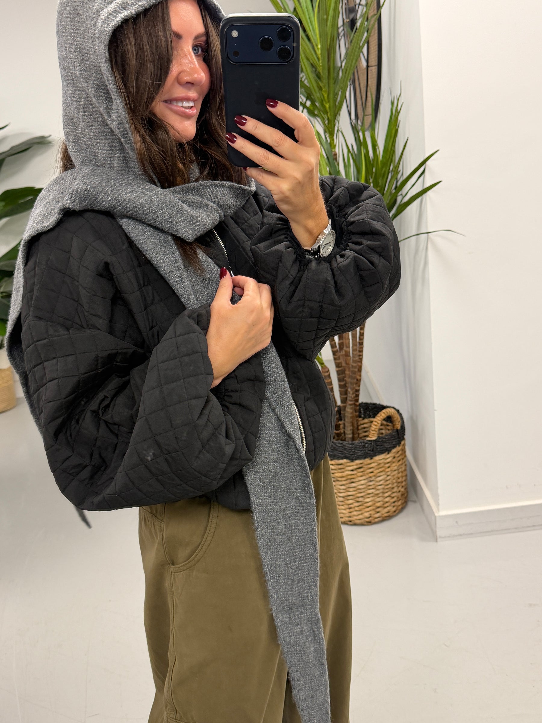 Ladies Scarf/Hood - Grey