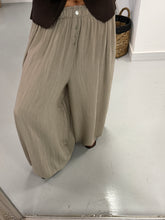 Button Crinkle Balloon Trousers - Taupe