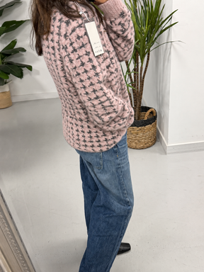 Super Soft Dogtooth Knit - Baby Pink