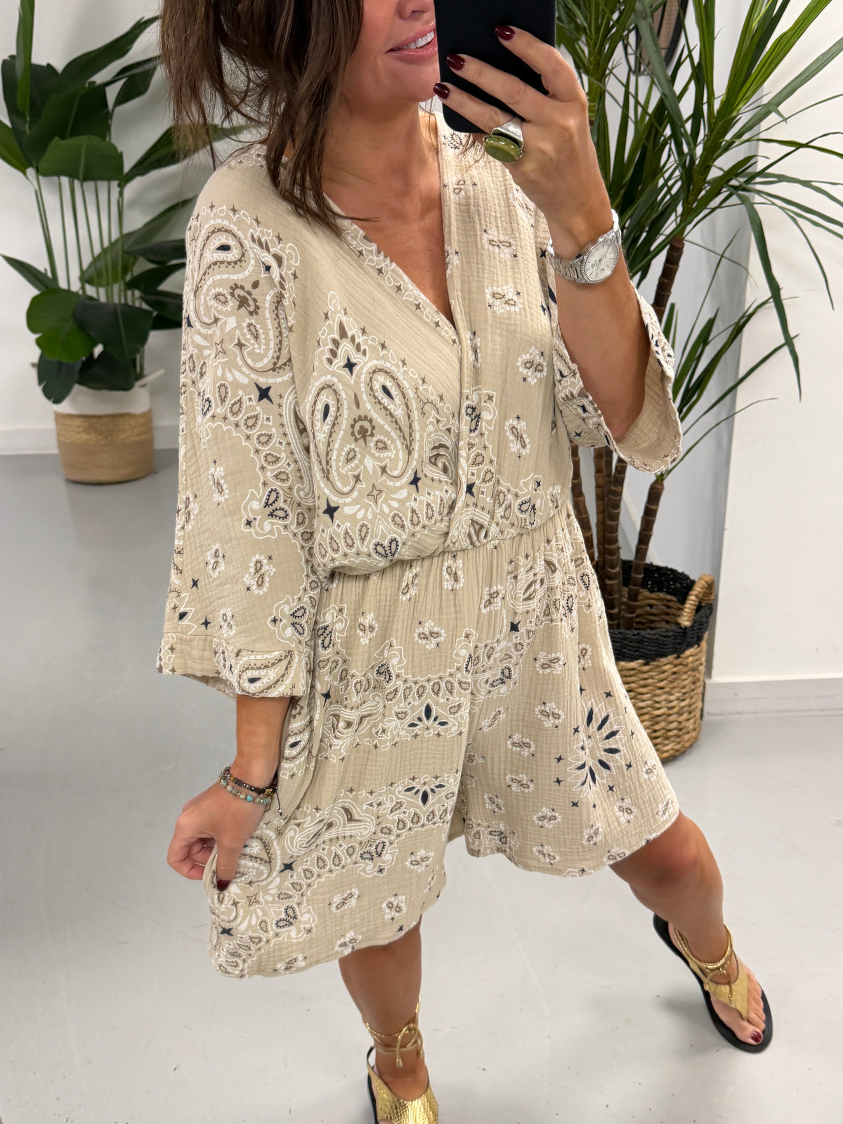 The Bandana Valencia Playsuit - Cream