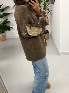 The Argyle Rustic Soft Knit - Mocha (Size 10-18)
