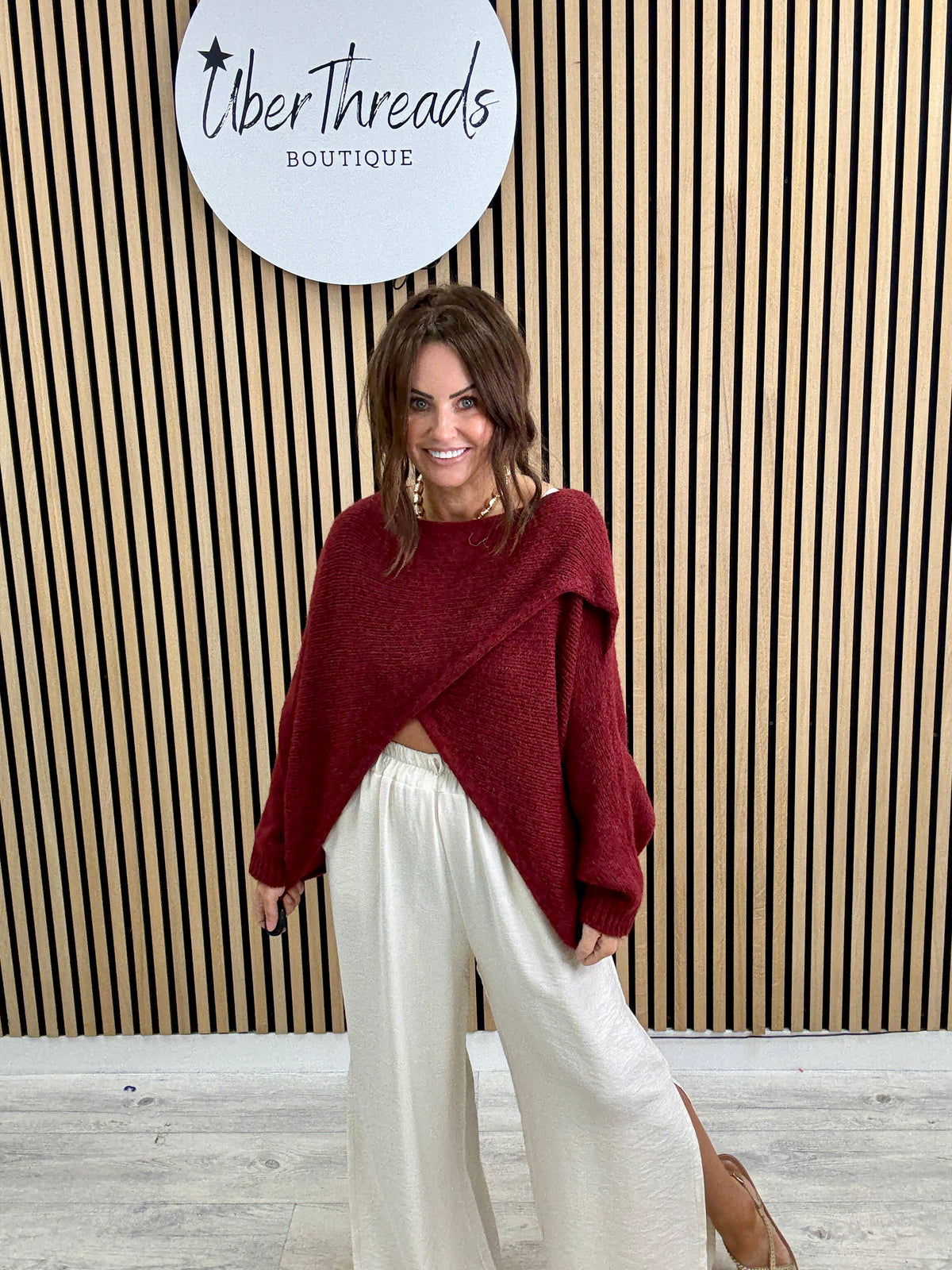 Thats A Wrap Cosy Knit - Mulberry