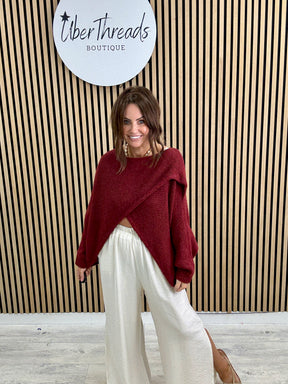 Thats A Wrap Cosy Knit - Mulberry