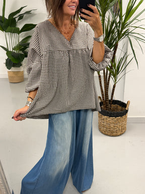 The Vichy Gingham Tunic - Chocolate