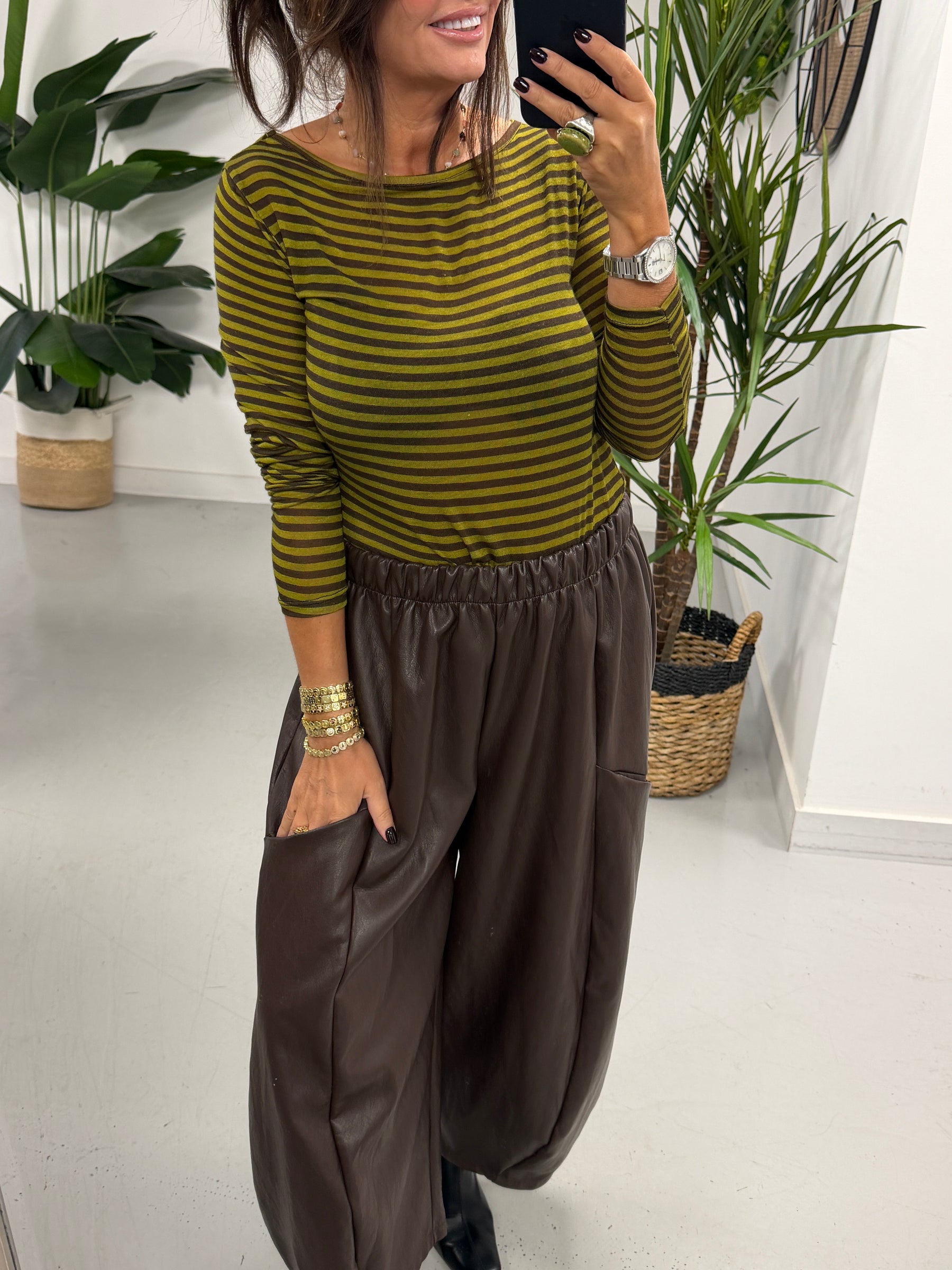 The Cashmere Blend Stripe Mesh - Green  (Size 8-14)