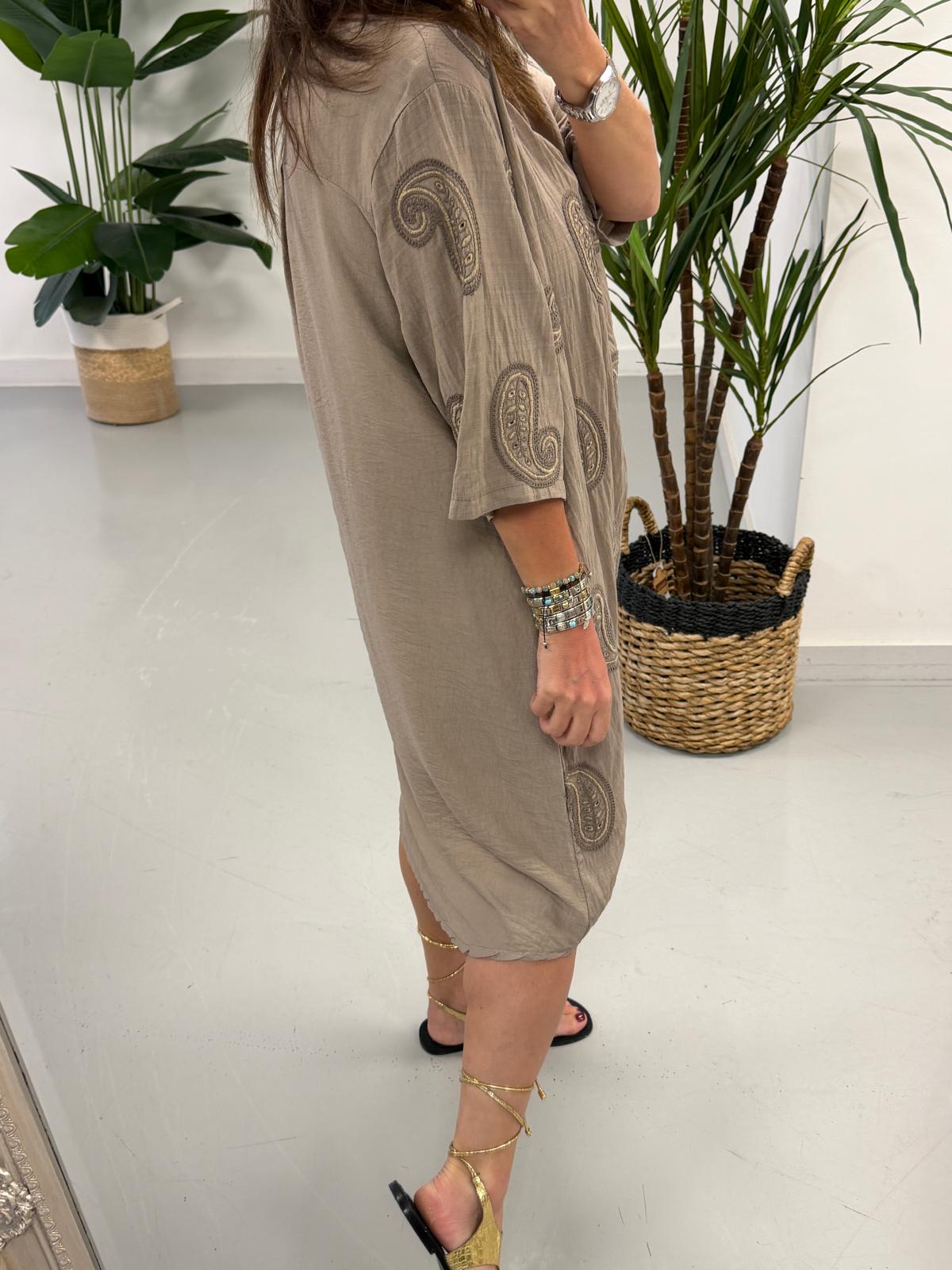 The Paisley Midi Dress - Mocha