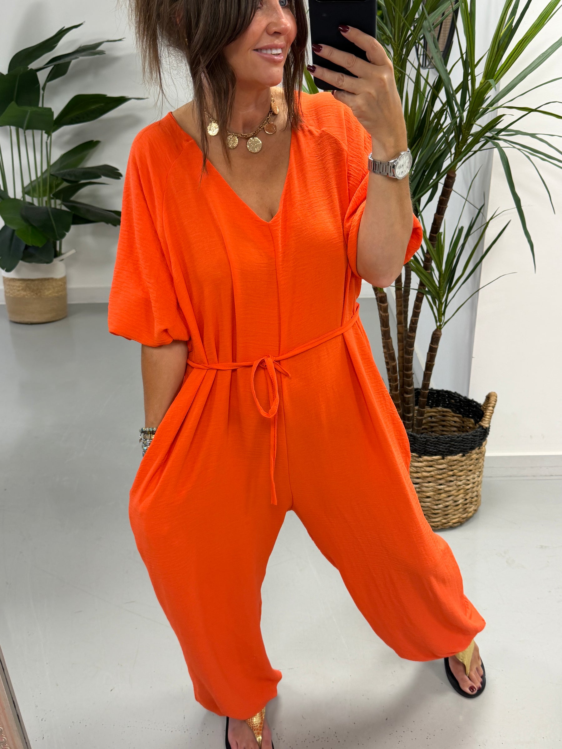 Marrakesh Balloon Jumpsuit - Orange