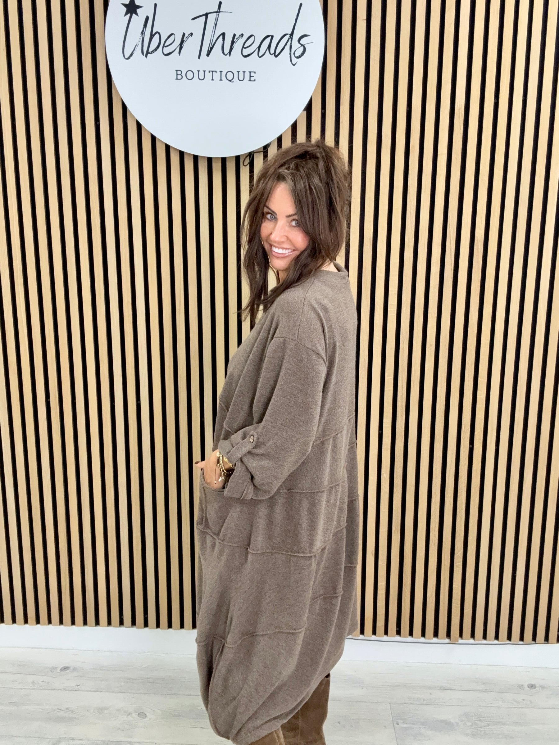 The Slouch Pocket Dress - Light Chocolate