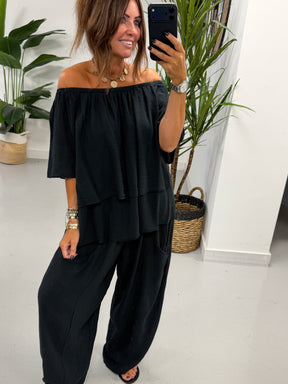Sahara Bardot Tunic - Black