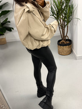 The Braxton PU Jacket - Cream (Size 10-16) PRE ORDER