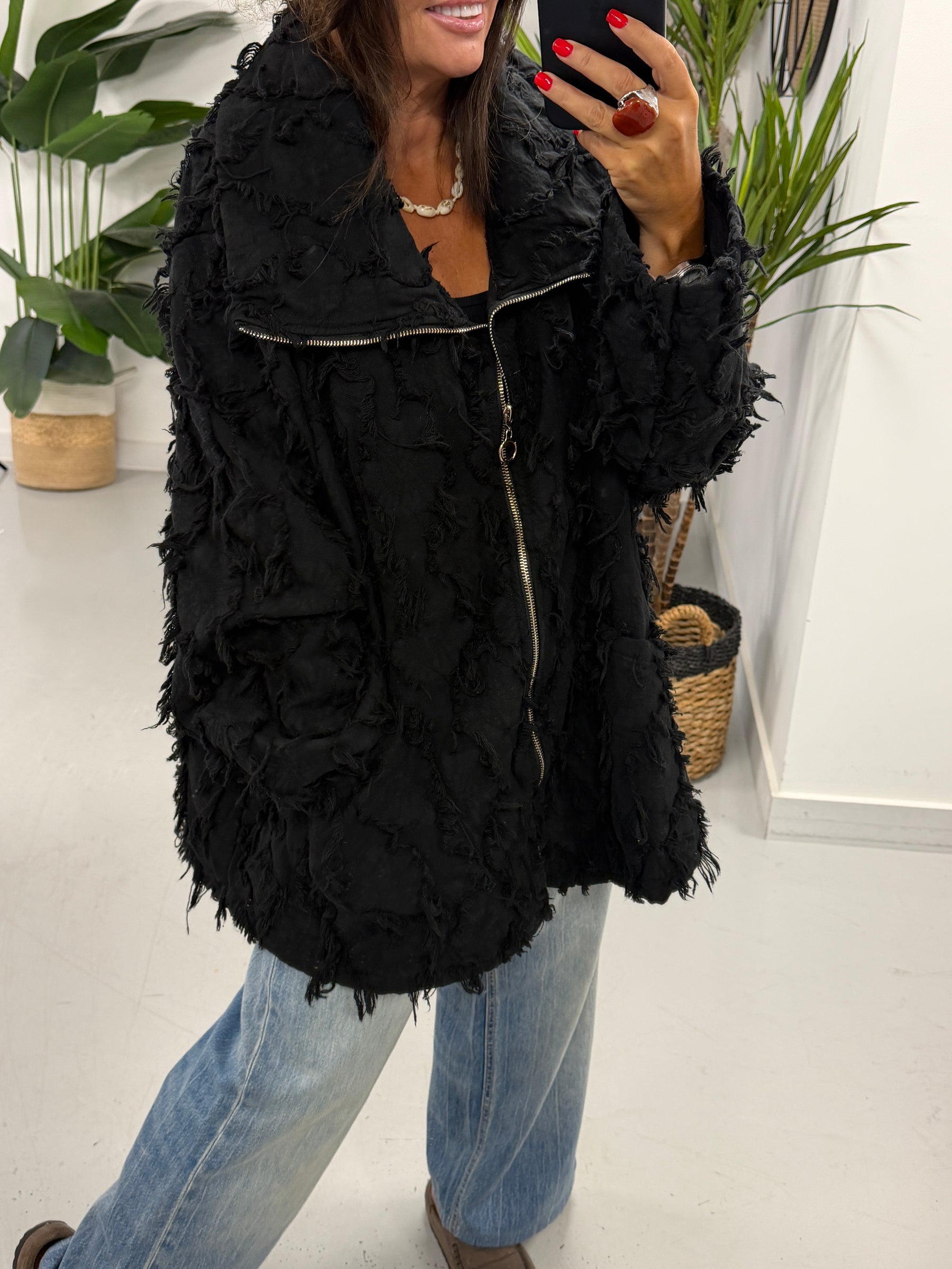 Shelby Shaggy Jacket - Black