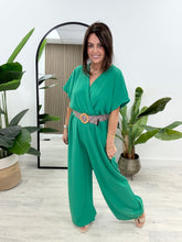 The Novara Belted Jumpsuit - Emerald
