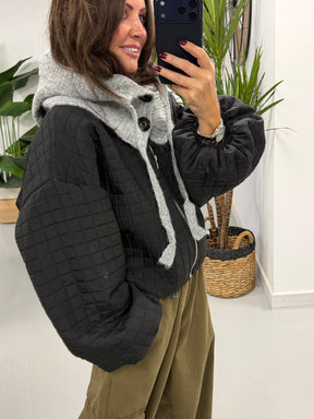 Ladies Button Snood - Grey