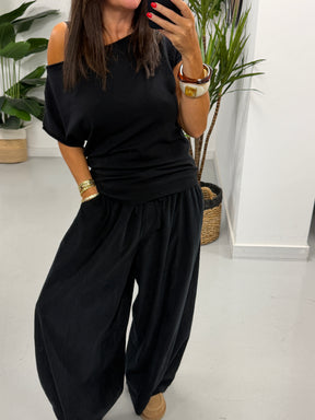 Asymmetric Fitted Knit - Black