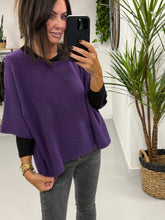 Gracie Crop Sleeve Knit - Dark Purple