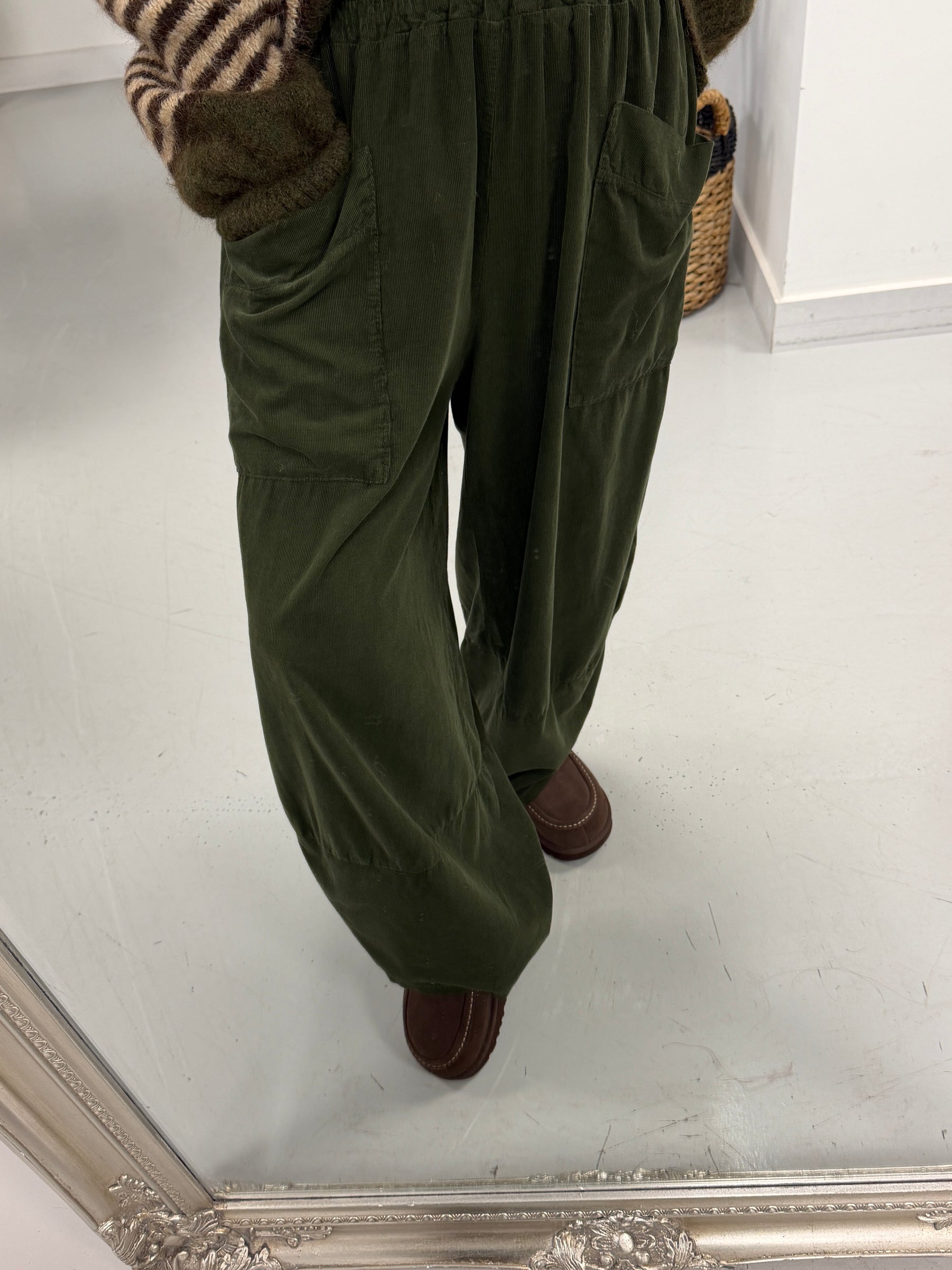 The Tulip Needlecord Joggers - Khaki (Size 10-14)